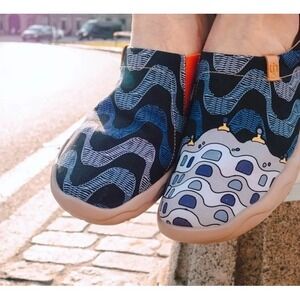 Men Size 7.5 UIN Slip On Shoes Canvas Comfortable Loafers‎ "La Pedrera"